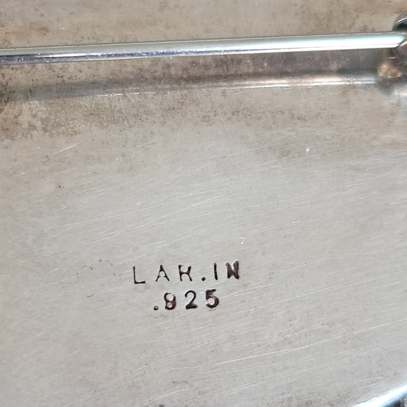 Vintage LAR.IN 925 Silver Brooch - Mother of Pearl Oval Starfish Shell Fish - Picture 4 of 4